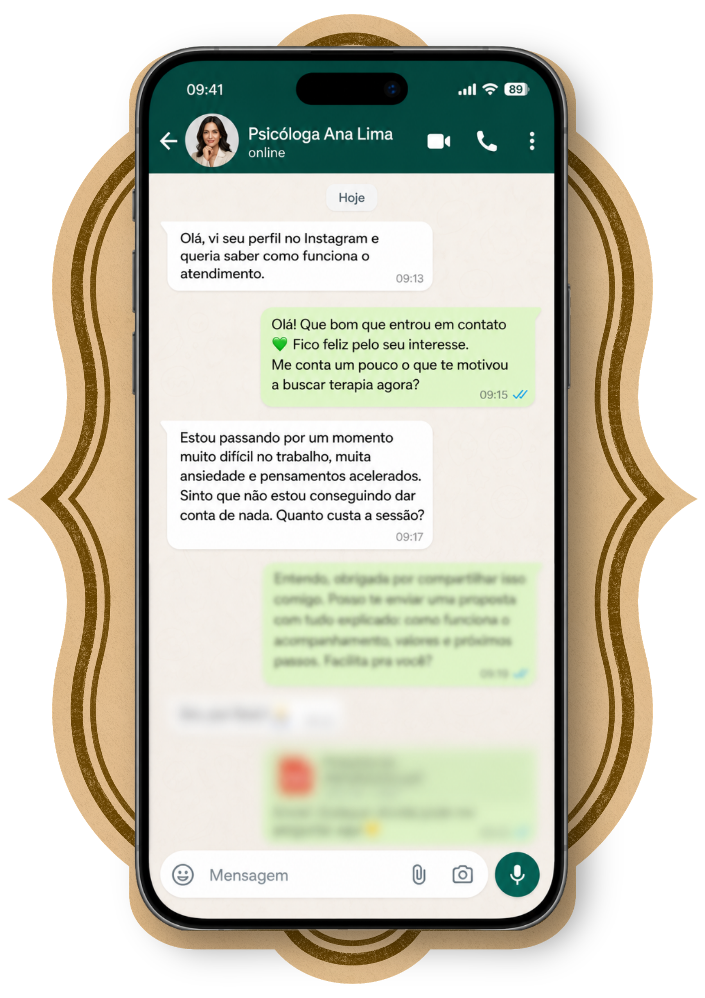Smartphone com proposta profissional para psicólogos